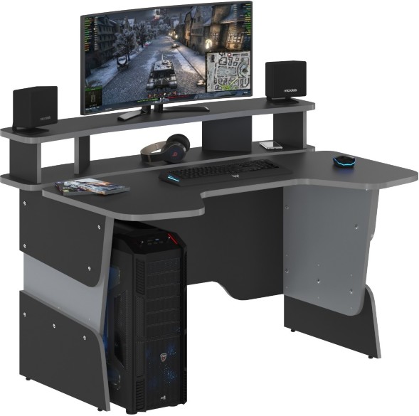 Геймерский стол SKILLL STG 1390 Антрацит/Металлик 1360х1000х925