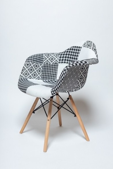 Стул-кресло DAW Patchwork Lounge черно-белый
