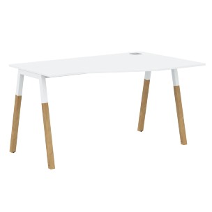 Стол FCT 1367(R) Белый Премиум/Белый-Бук 1380х900(670)х733 FORTA