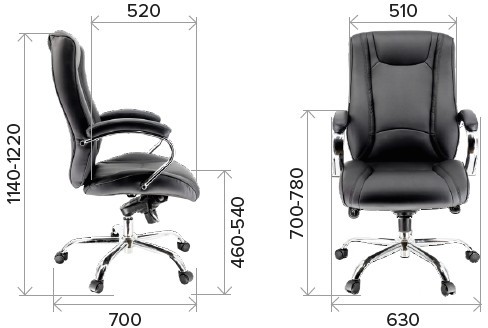 Кресло Everprof King LB M Экокожа Черный 