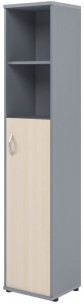 Шкаф колонка с глухой средней дверью СУ-1.6(R) Клен/Металлик 406*365*1975