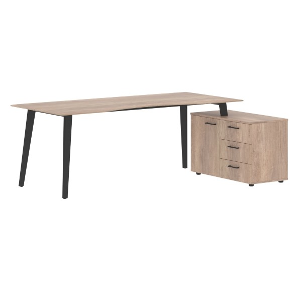 Стол руководителя с тумбой JCT 2013(R) 2000х1300х750 JAY в Санкт-Петербурге 