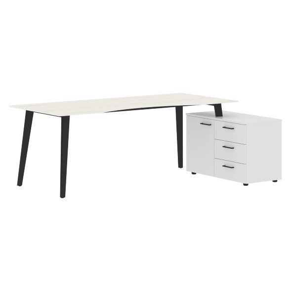 Стол руководителя с тумбой JCT 2013(R) 2000х1300х750 JAY в Санкт-Петербурге 