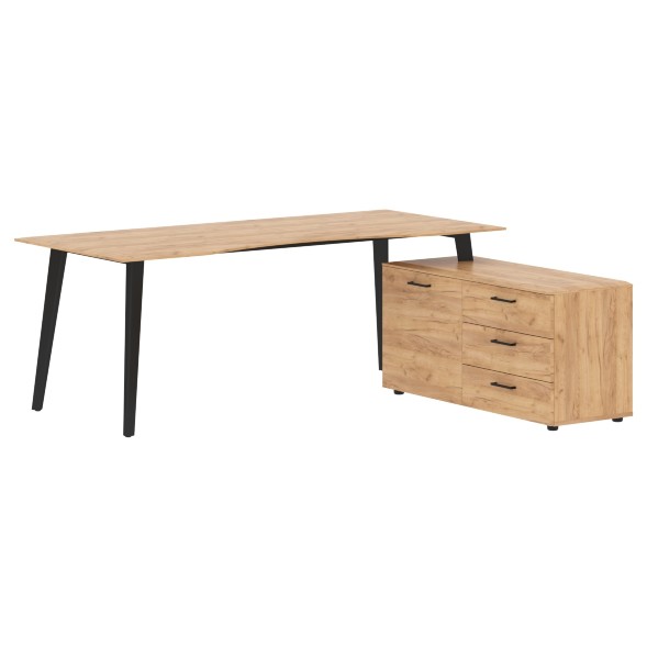 Стол руководителя с тумбой JCT 2018(R) 2000х1800х750 JAY в Санкт-Петербурге 