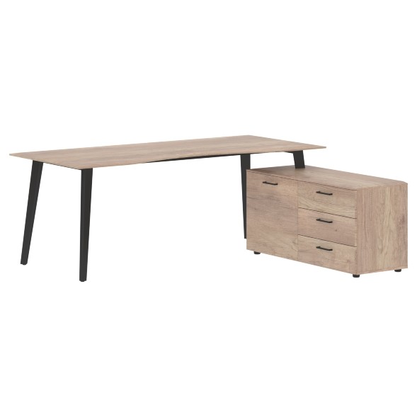 Стол руководителя с тумбой JCT 2018(R) 2000х1800х750 JAY в Санкт-Петербурге 