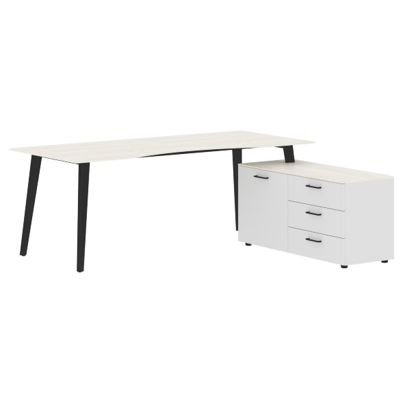 Стол руководителя с тумбой JCT 2018(R) 2000х1800х750 JAY в Санкт-Петербурге 