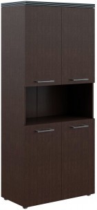 Шкаф с 2-мя комплектами глухих малых дверей и топом THC 85.4 Венге Магия 854х452х1968